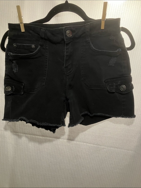 Time and Tru Pants - Time and Tru Black Distressed Cargo Jean Shorts